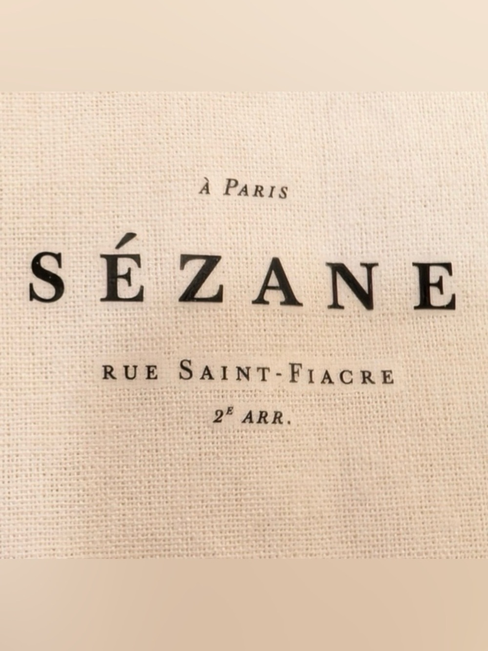 Sezane 100% cotton drawstring bag, Cream, New